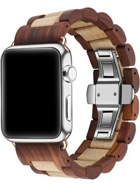 Men's Beige Analog Quartz Natural Hardwood Compatible Waterproof Wooden Watch
